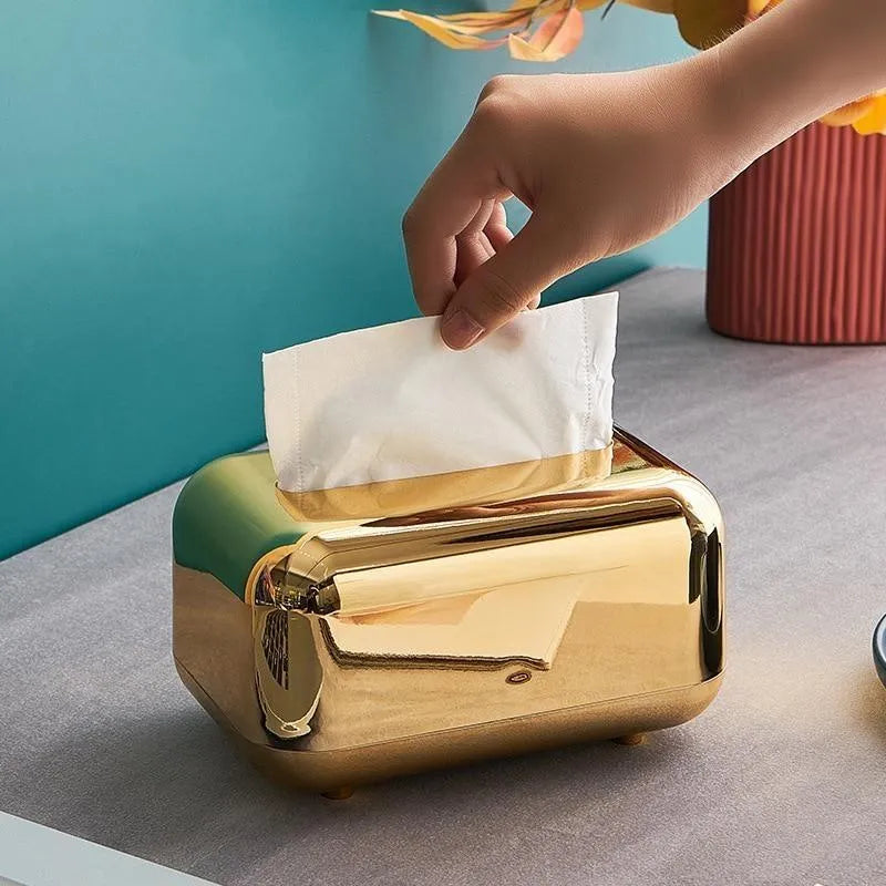 Luxe gold tissue box